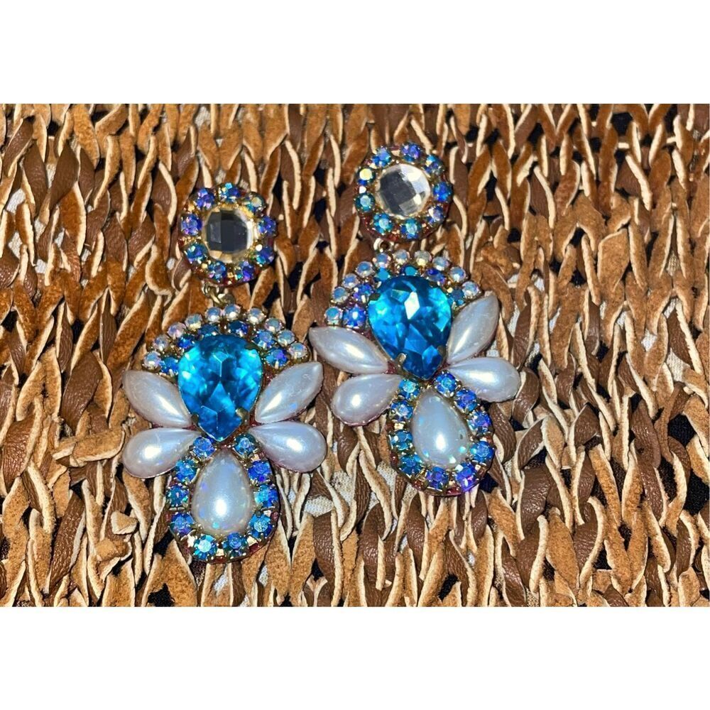 Art Deco Vintage Czech Crystal Chandelier Earrings